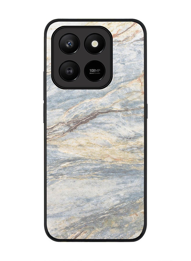 Stylizedd غطاء ذكي رفيع لهاتف Honor X7d 4G / X7d 5G / 400 - طباعة رخامية رمادية كلاسيكية - Image 1